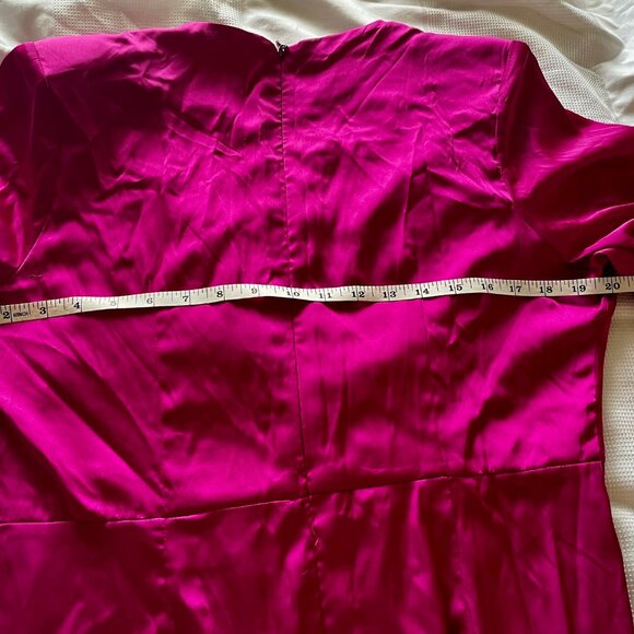 NEW Fashion Nova Queen Moment Satin Maxi Dress SZ 1X Magenta Dressy - Picture 9 of 15
